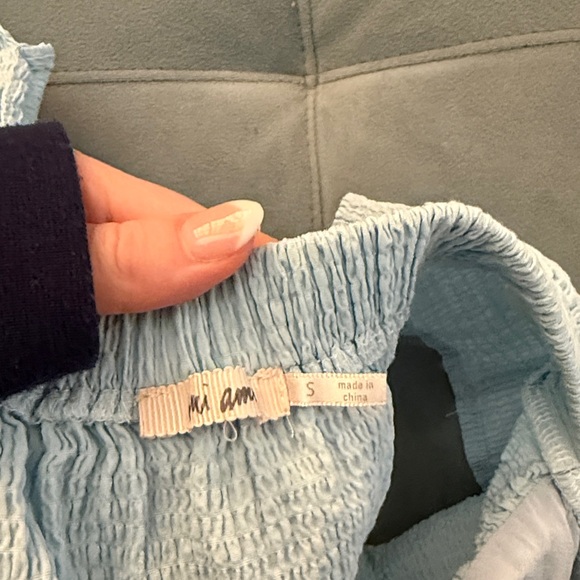 Francesca's Collections Light Blue Ruffled Blouse - Picture 2 of 3